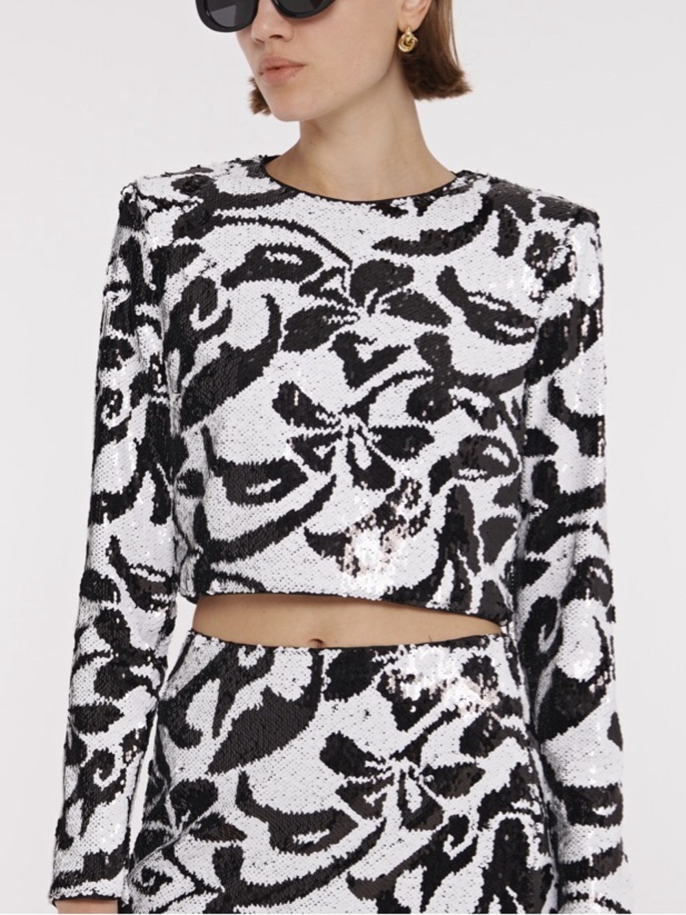 NWT The Toccin Anaya Top—Structured Edgy Elegance Evening Sequins Top